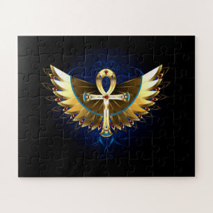 Gold Ankh mit Wings