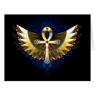 Gold Ankh mit Wings