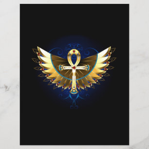 Gold Ankh mit Wings