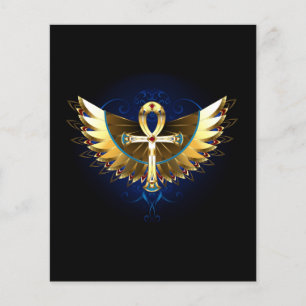 Gold Ankh mit Wings