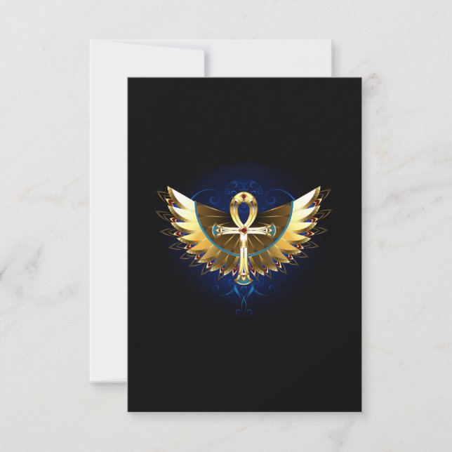 Gold Ankh mit Wings Ankündigung (Vorderseite)