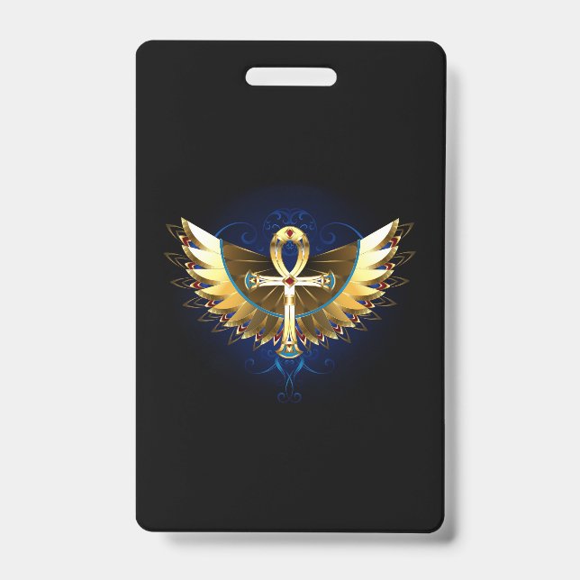 Gold Ankh mit Wings Ausweis (Vorderseite)