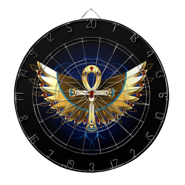 Gold Ankh mit Wings Dartscheibe (vorne)