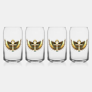 Gold Ankh mit Wings Dosenglas