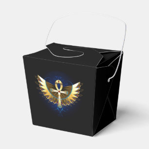 Gold Ankh mit Wings Geschenkschachtel