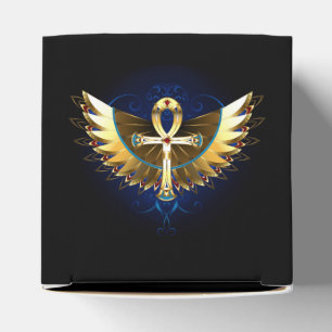 Gold Ankh mit Wings Geschenkschachtel