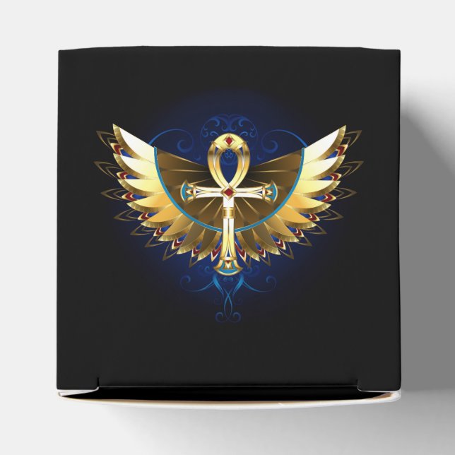 Gold Ankh mit Wings Geschenkschachtel (Oben)