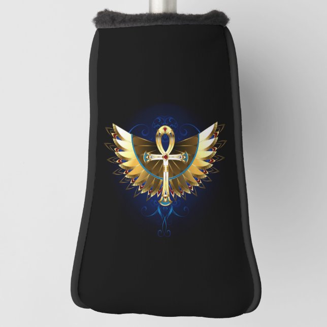 Gold Ankh mit Wings Golf Headcover (Rotieren 90)