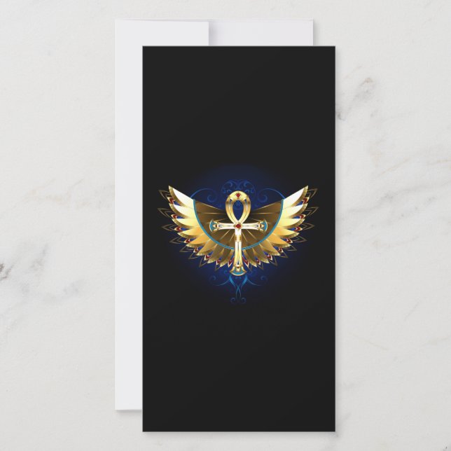 Gold Ankh mit Wings Karte (Vorderseite)