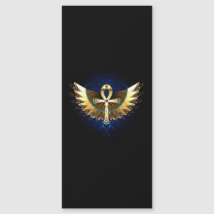 Gold Ankh mit Wings Magneteinladung