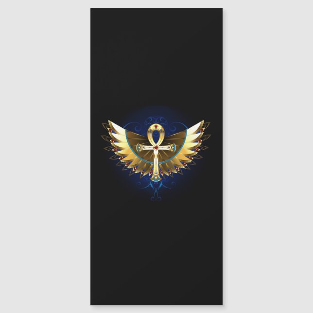 Gold Ankh mit Wings Magneteinladung (Vorderseite)