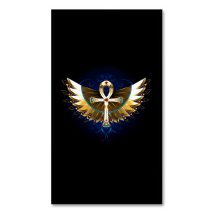 Gold Ankh mit Wings Magnetische Visitenkarte