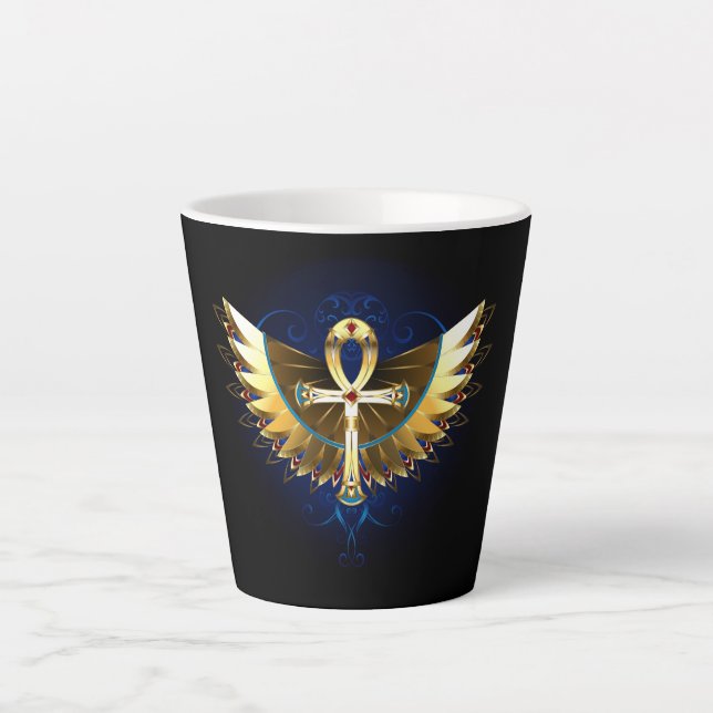 Gold Ankh mit Wings Milchtasse (Vorderseite)