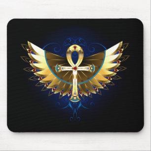 Gold Ankh mit Wings Mousepad