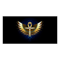 Gold Ankh mit Wings