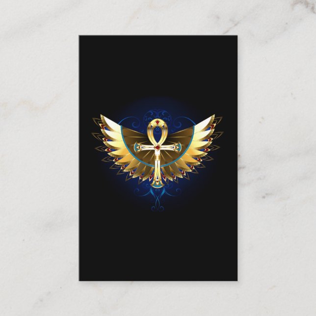 Gold Ankh mit Wings Rabattkarte (Vorderseite)