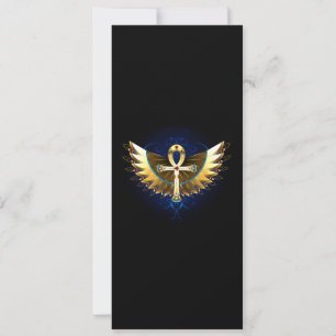Gold Ankh mit Wings Save The Date