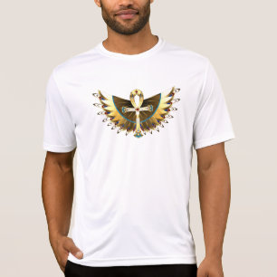 Gold Ankh mit Wings T-Shirt