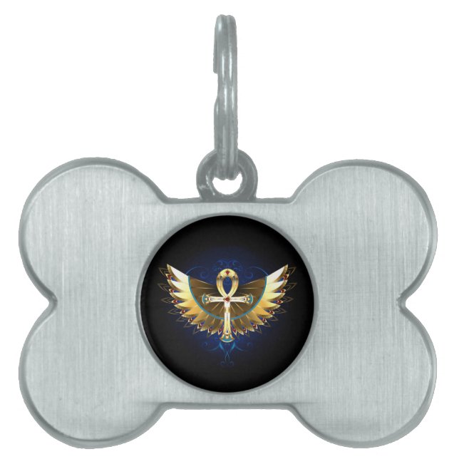 Gold Ankh mit Wings Tiermarke (Vorderseite)
