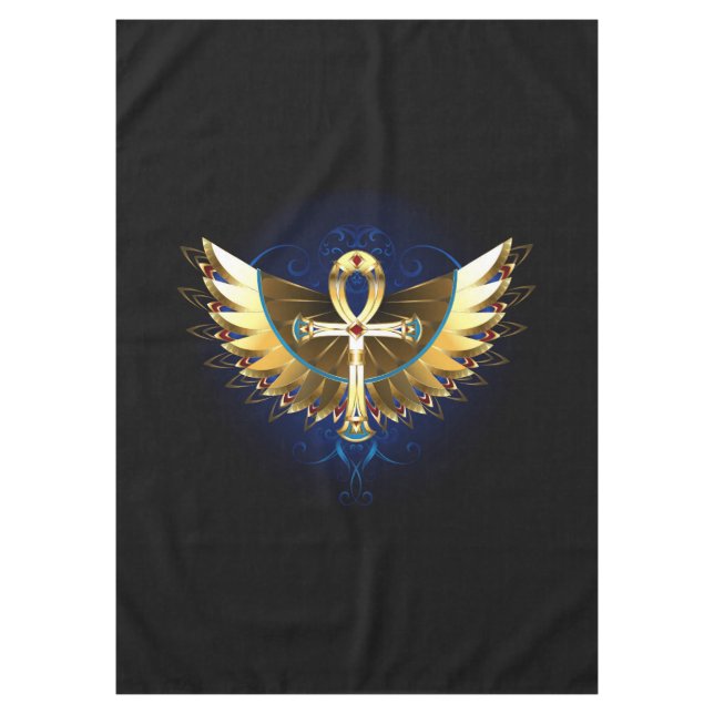 Gold Ankh mit Wings Tischdecke (Vorderseite)