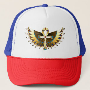 Gold Ankh mit Wings Truckerkappe