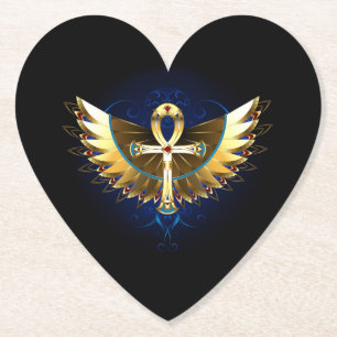 Gold Ankh mit Wings Untersetzer