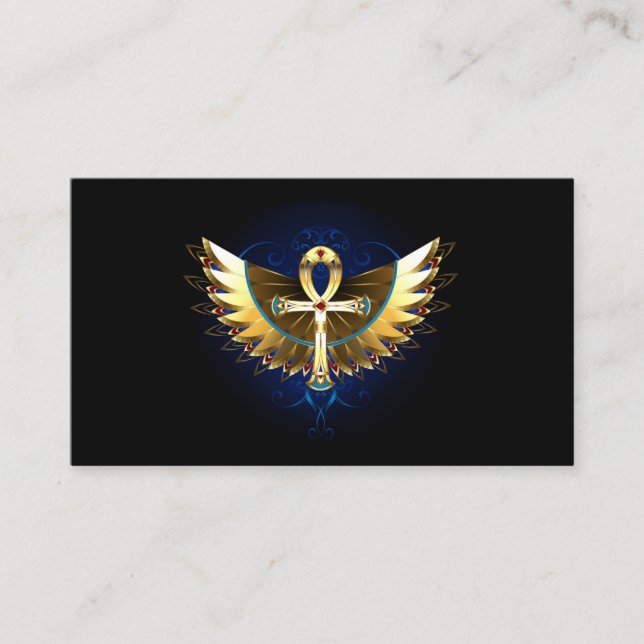 Gold Ankh mit Wings Visitenkarte (Vorderseite)