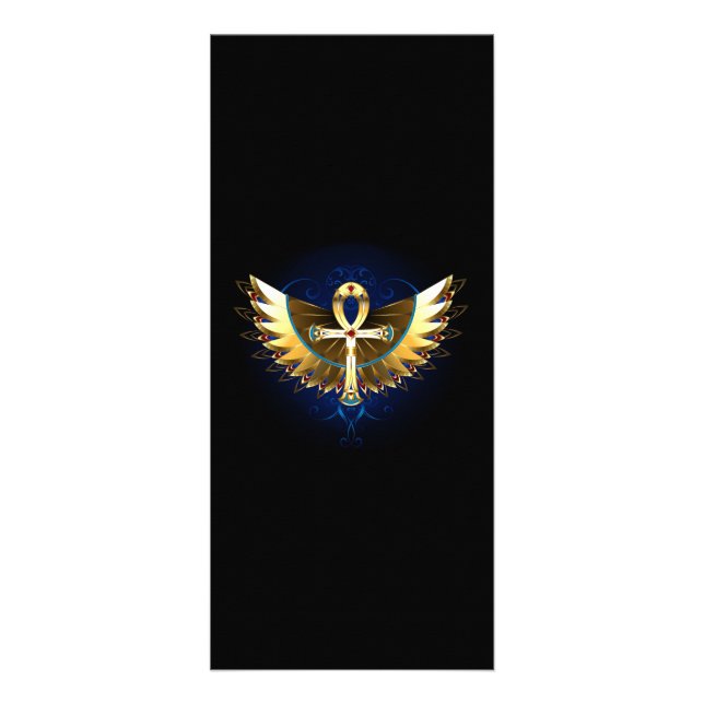 Gold Ankh mit Wings Werbekarte (Vorne)