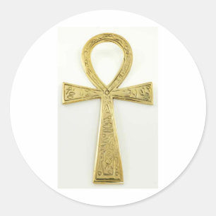 Gold Ankh Runder Aufkleber