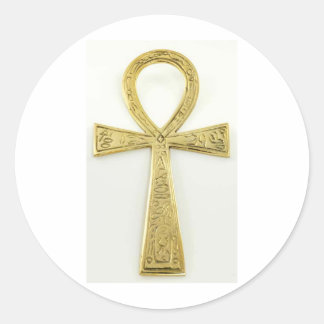Gold Ankh Runder Aufkleber