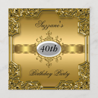 Gold Anniversaire Glamor Hot Invitation Or