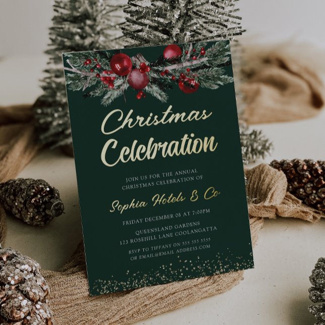 Gold Annual Christmas Gala Party Celebration Gold Folieneinladung (Von Creator hochgeladen)