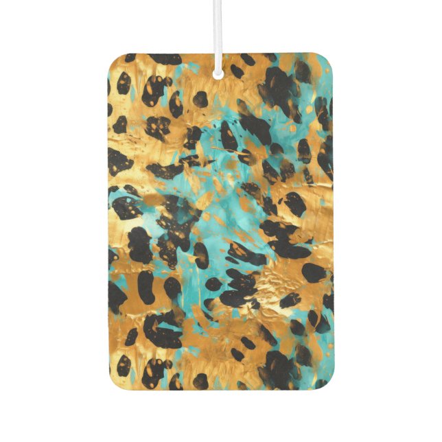 Gold Aqua Black Leopard Autolufterfrischer (Vorderseite)