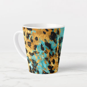 Gold Aqua Black Leopard Milchtasse