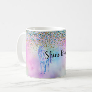 Gold Aqua Glitzer Lila Unicorle Sparkle      Kaffeetasse