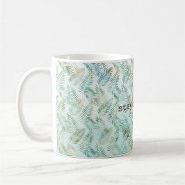 Gold Aqua Green Tropical Blätter Kaffeetasse