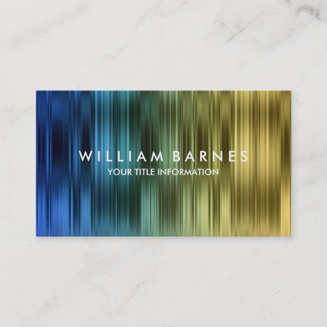 Gold Aquamarin Blue Strips Business Card Visitenkarte (Vorderseite)
