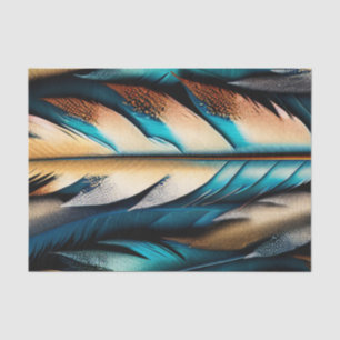 Gold & Aquamarine Federn Kunst Seidenpapier
