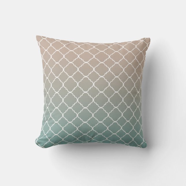 Gold aquamarines Quatrefoil Kissen (Vorderseite)
