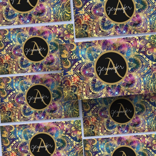 Gold Aquarell und Nebula Mandala Visitenkarte (Von Creator hochgeladen)