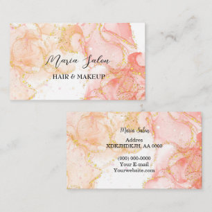 Gold-Aquarell-Visitenkarte für Roten Glitzer Visitenkarte