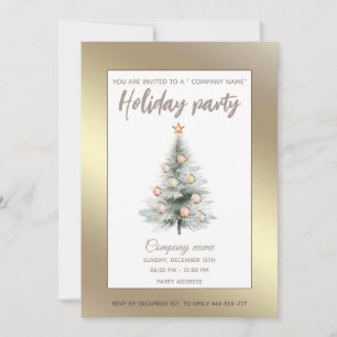 Gold Aquarell Weihnachtsbaumfirma Party Einladung