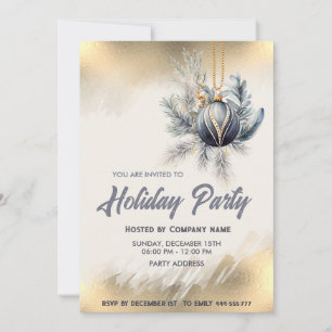 Gold Aquarellverzierung Weihnachtsunternehmen Part Einladung