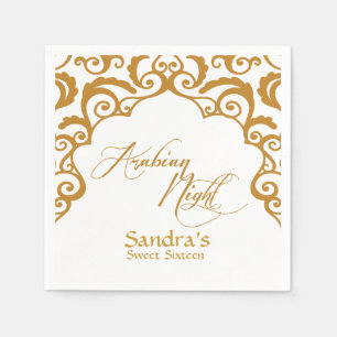 Gold Arabian Nights Party Napkins Serviette