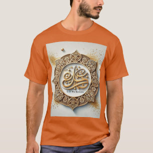 Gold arabische Kalligrafie Eid Mubarak Medallion M T-Shirt