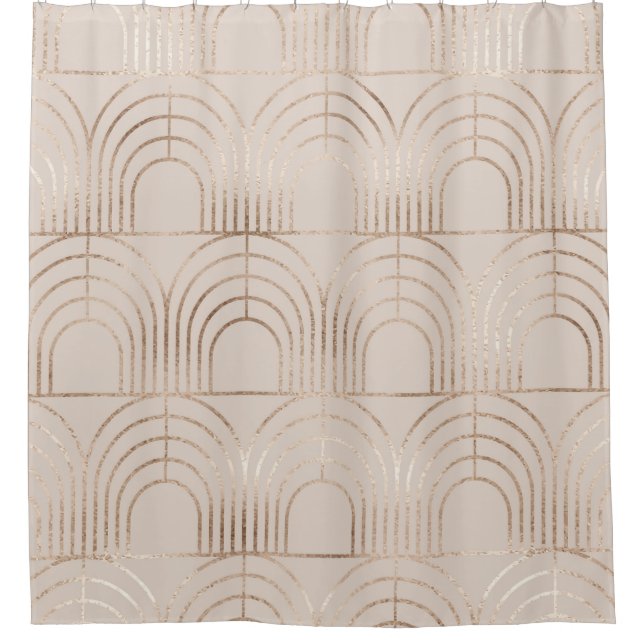 Gold Arch Tiles Art Deco. Duschvorhang (Vorderseite)
