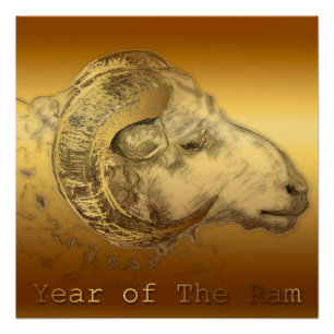 Gold Aries - 2015 Ram Year - Poster parfait
