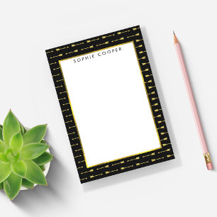Gold Arrows Personalized Sticky Notes Post-it Klebezettel