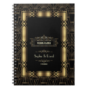 Gold Art Deco Gatsby im Stil der 20er Jahre Notizblock