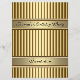Gold Art Deco Geburtstagsparty Einladung Gold